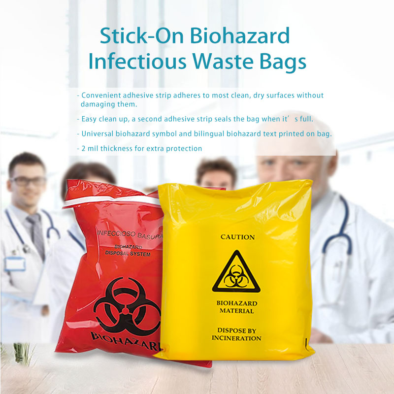 adhesive medical waste bag