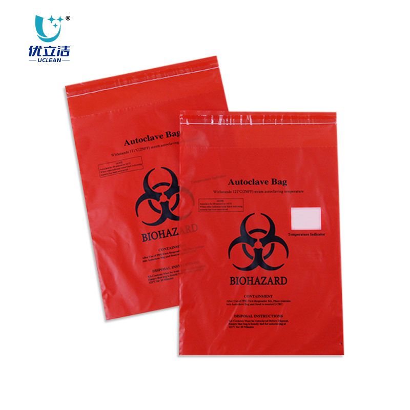 Custom Self Adhesive Medical Waste Biohazard Bag for Hospital