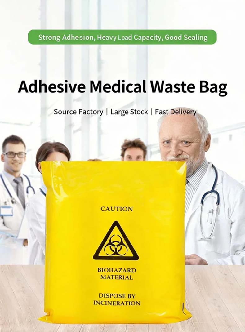 adhesive medical waste bag, adhesive biohazard bag adhesive medical waste bag, adhesive biohazard bag